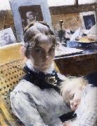 Carl Larsson Ateljeidyll oil painting